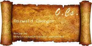 Oszwald Csongor névjegykártya
